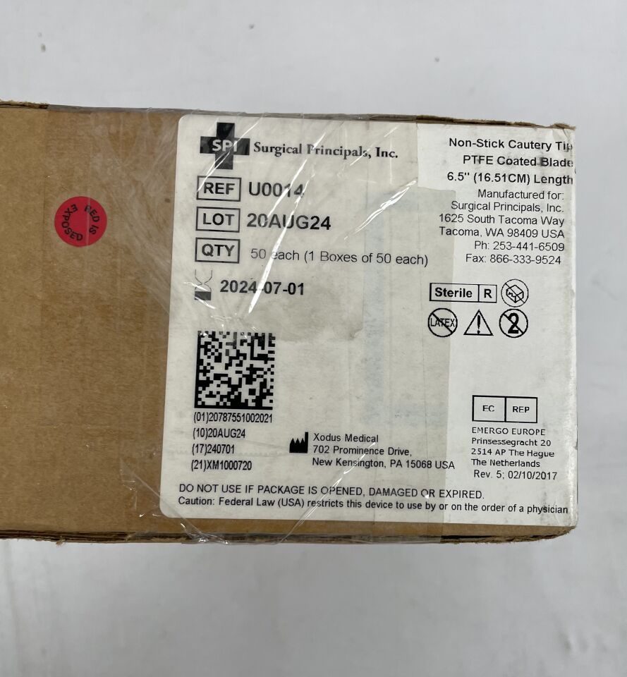 U0014 - XODUS MEDICAL - Non-Stick Cautery Tip, PTFE Coated Blade, 6.5" length, (BX/50) - ( Expiry Date: 2024-07-01 )