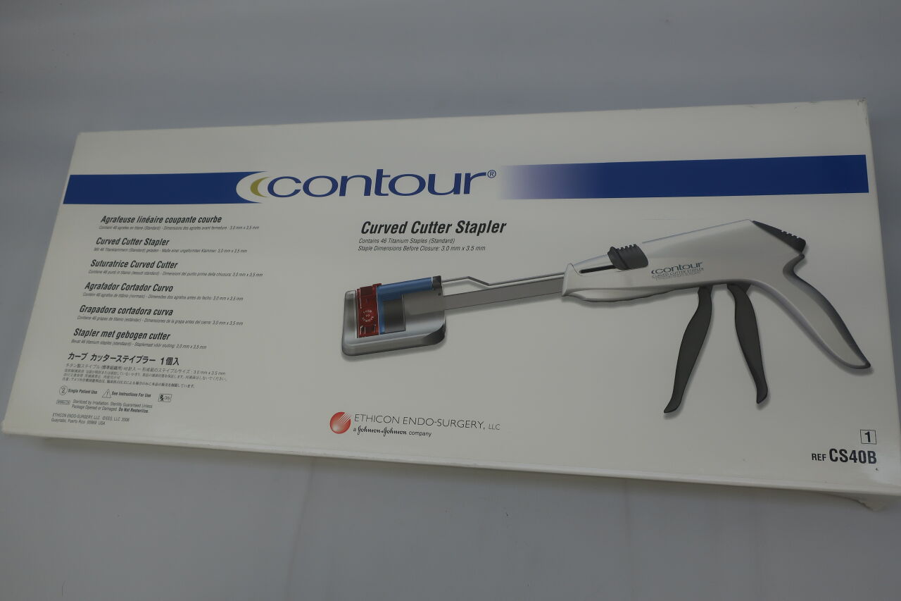 CS40B - ETHICON - Contour Curved Cutter Stapler, 46 TITANIUM STAPLES, 3.0mm X 3.5mm  STAPLE DIMENSION BEFORE CLOSURE, (BX/1) - ( Expiry Date: 2023-10-31 )