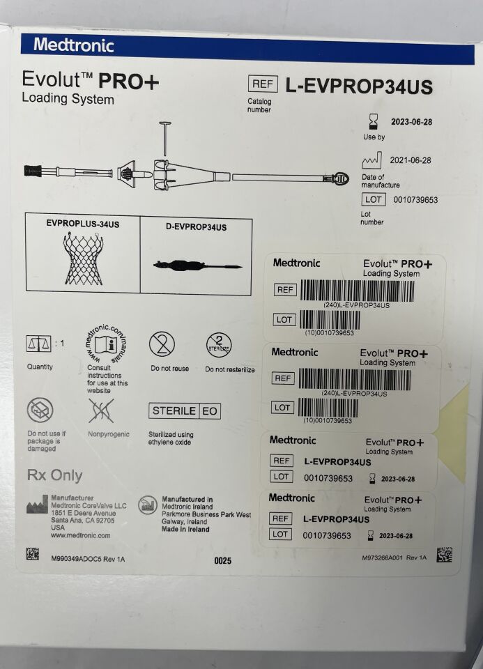 L-EVPROP34US - MEDTRONIC - Evolut Pro+ Loading System for 34mm, (BX/1) - ( Expiry Date: 2023-06-28 )