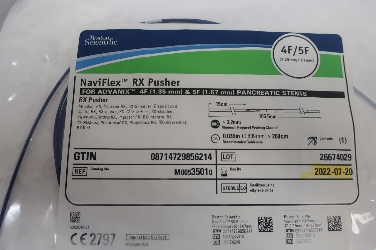 3501 - BOSTON SCIENTIFIC - NaviFlex RX Pusher for Advanix 4Fr & 5Fr Pancreatic Stents - 4Fr/5Fr
, () - ( Expiry Date: 2022-07-20 )