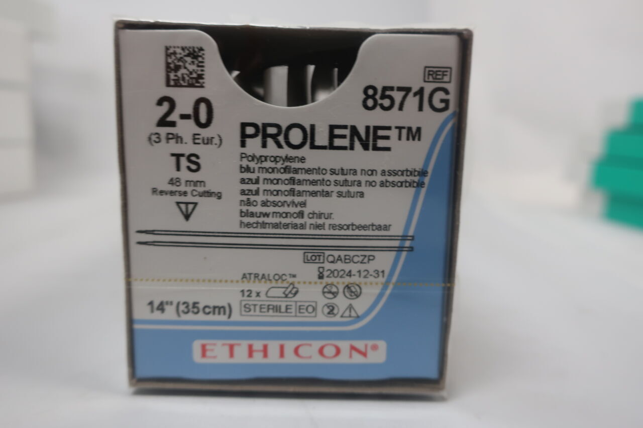 8571G - ETHICON - 縫線，聚丙烯，單絲，藍色，2/0，14”，ts，（BX/12）-（有效期：2026-02-28）