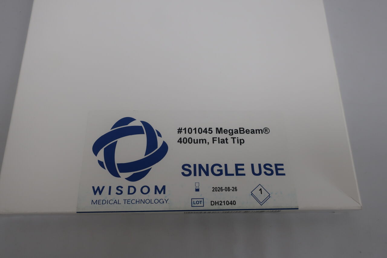 101045  -  WISDOM  -  end emitting laser fiber, single use, 400 micron flat tip , ( BX/1 )  -  ( Expiry Date : 2026-08-26 )