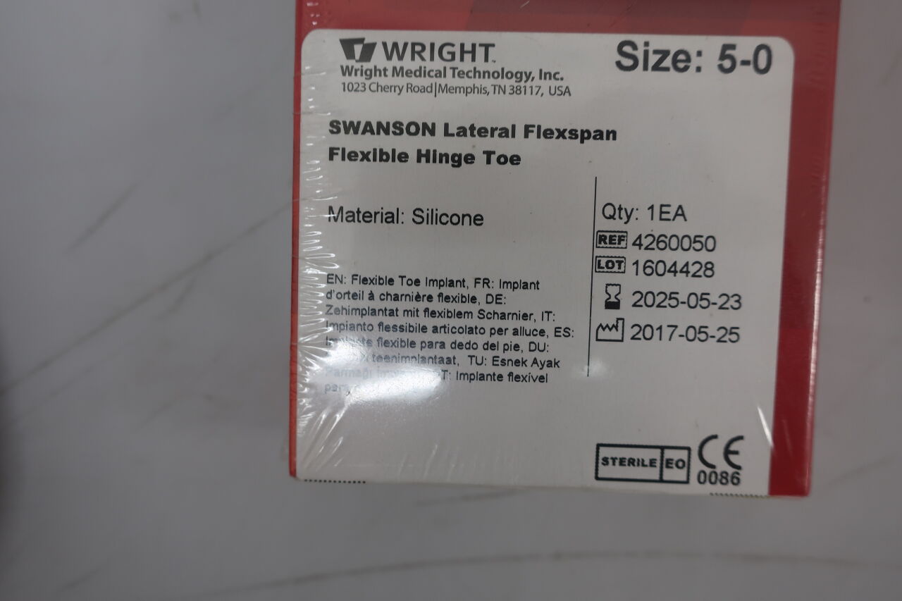 4260050  -  WRIGHT MEDICAL  -  flexible hinge toe implant, lateral: size 5 , ( BX/1 )  -  ( Expiry Date : 2025-05-23 )