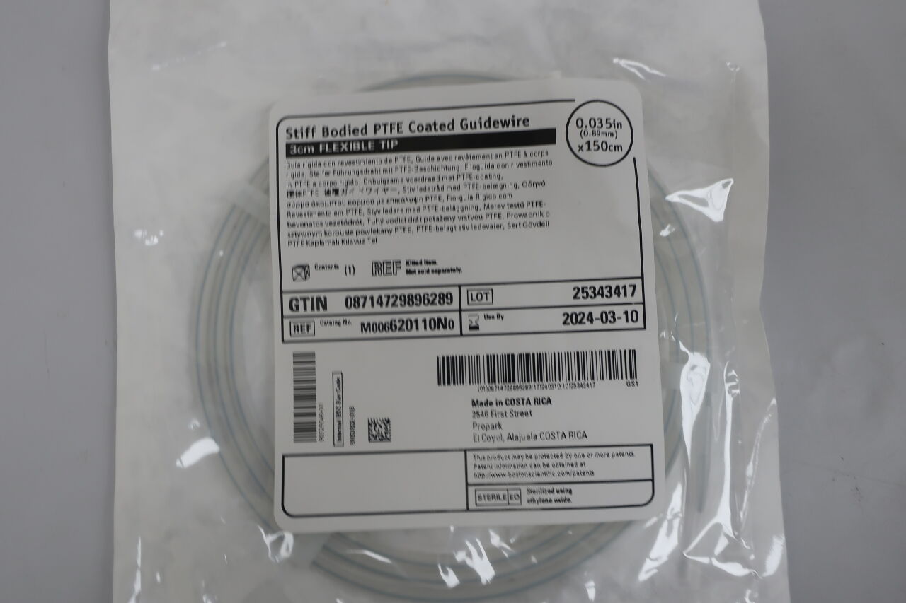 620101N - 波士頓科學 - 硬件 3cm 柔性尖端 PTFE 塗層泌尿外科導絲，0.038 英寸（0.97 毫米）x 150 厘米，（EA）-（有效期至：2025-12-23）