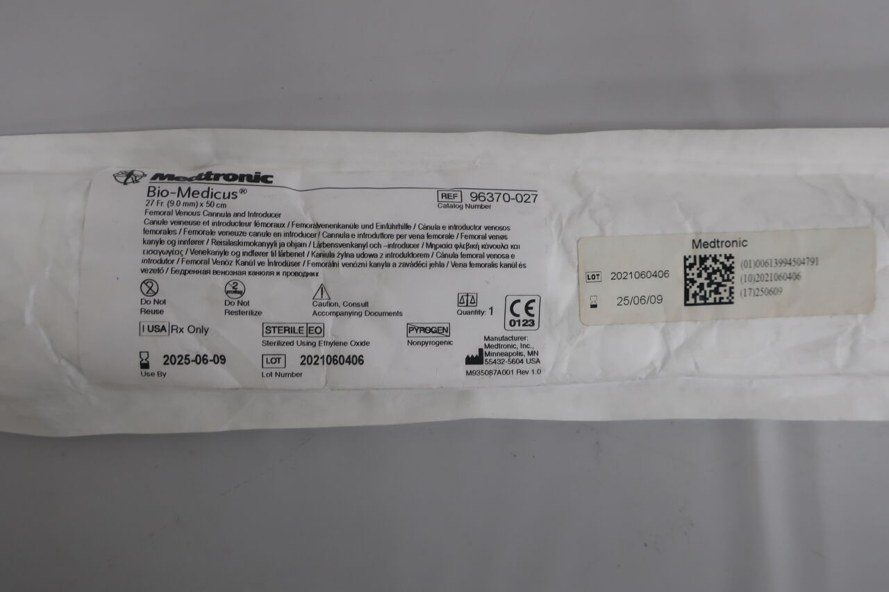96370-027  -  MEDTRONIC  -  cannula 96370-027 bio-medicus 27fr ea , ( EA )  -  ( Expiry Date : 2025-06-09 )