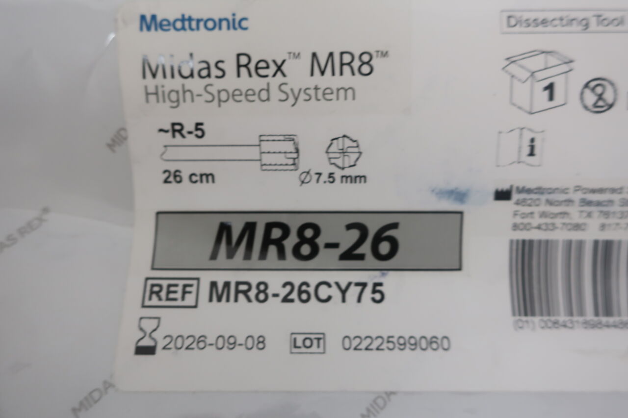 MR8-26CY75  -  MEDTRONIC  -  MIDAS REX MR8 , ( EA )  -  ( Expiry Date : 2026-09-08 )