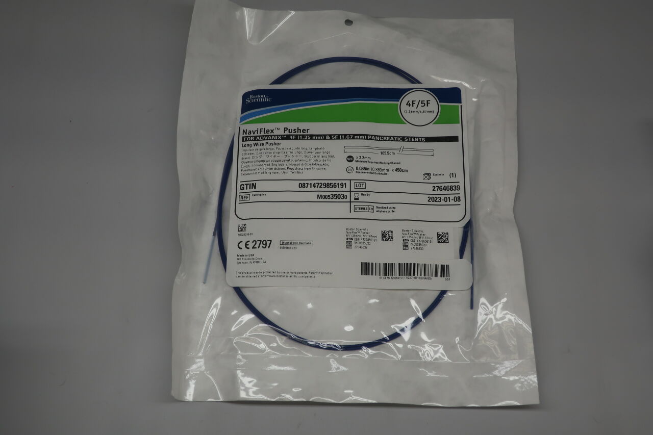 3503 - BOSTON SCIENTIFIC - NaviFlex Pusher Long Wire Pusher, 4F/5F, 165.5cm length, for Advantix 4F and 5F PANCREATIC Stents, () - ( Expiry Date: 2024-03-20 )
