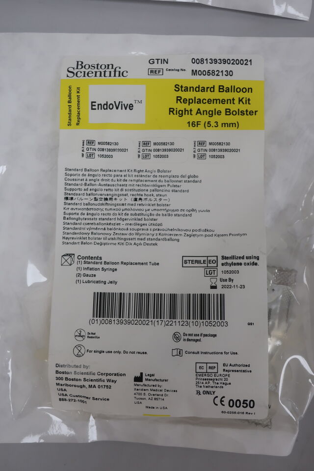 8213 - BOSTON SCIENTIFIC - EndoVive Standard Balloon Replacement Kit, Right Angle Bolster, 16F, (EA) - ( Expiry Date: 2023-08-18 )