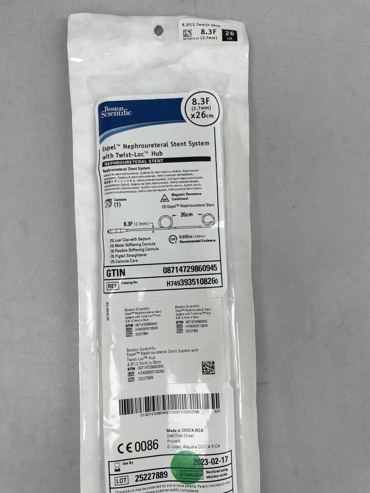 393510826 - BOSTON SCIENTIFIC - Expel Nephroureteral Stent System with Twist-Loc Hub, 8.3F x 26cm, (EA) - ( Expiry Date: 2023-02-17 )
