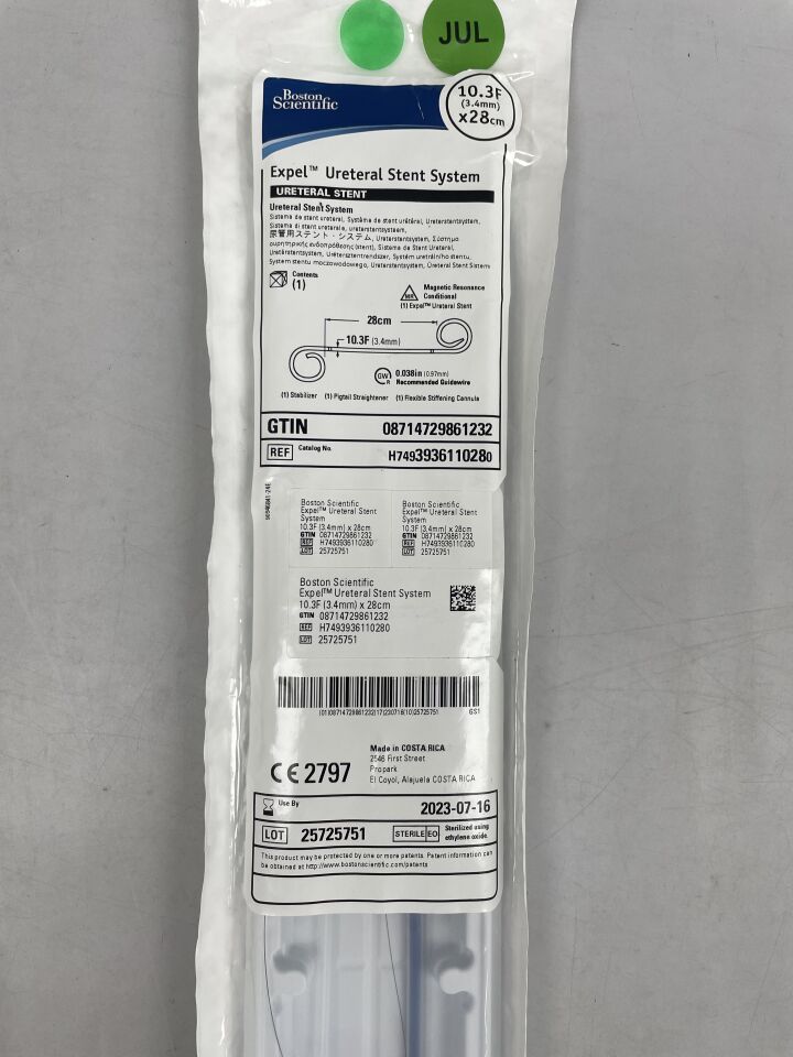 393611028 - BOSTON SCIENTIFIC - Expel Ureteral Stent System, 10.3F x 28cm, (EA) - ( Expiry Date: 2023-07-16 )