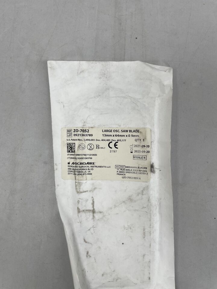 ZO-7052 - MICRO-AIRE - 大型往復鋸片，13mm x 64mm x 0.9mm，（EA）-（有效期限至：2025-09-20）