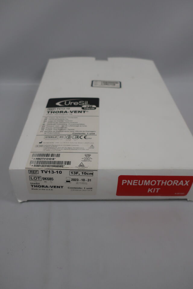 TV13-10 - URESIL - UreSil Thora-Vent Thoracic Vent Procedure Tray 13F/10cm, () - ( Expiry Date: 2024-01-12 )