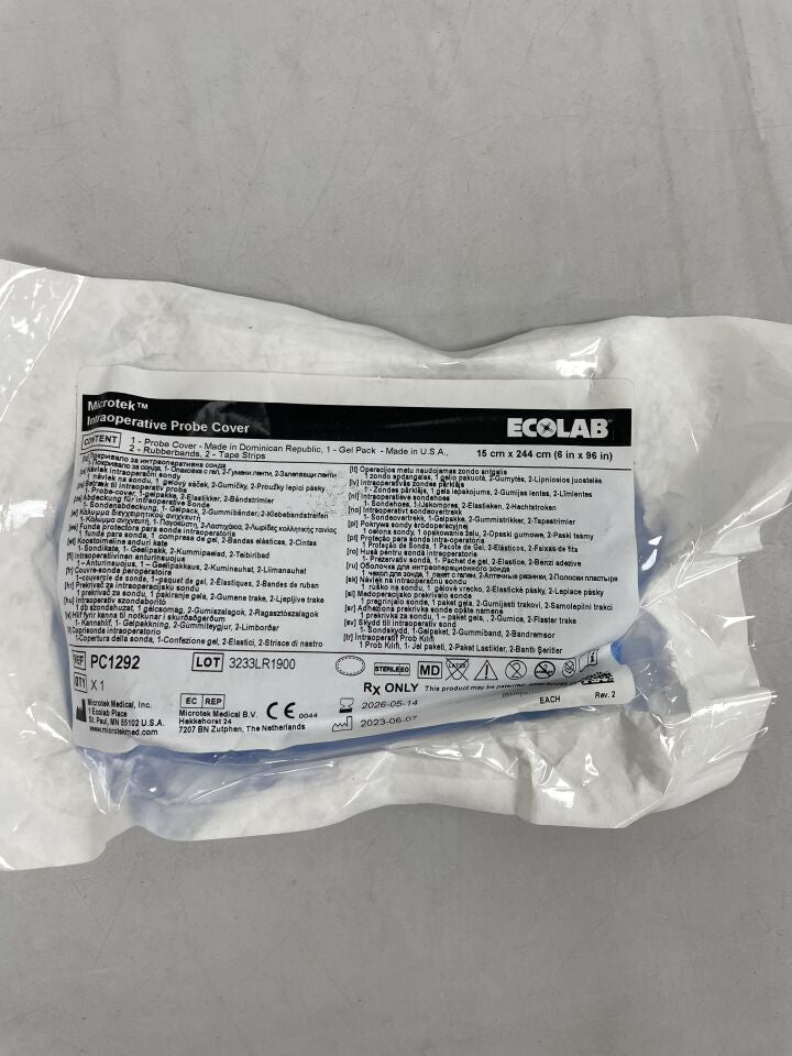 PC1292 - MICROTEK - Kit de funda para sonda intraoperatoria EcoLab Microtek con gel, 15 cm x 244 cm (unidad) - (Fecha de caducidad: 14/05/2026)