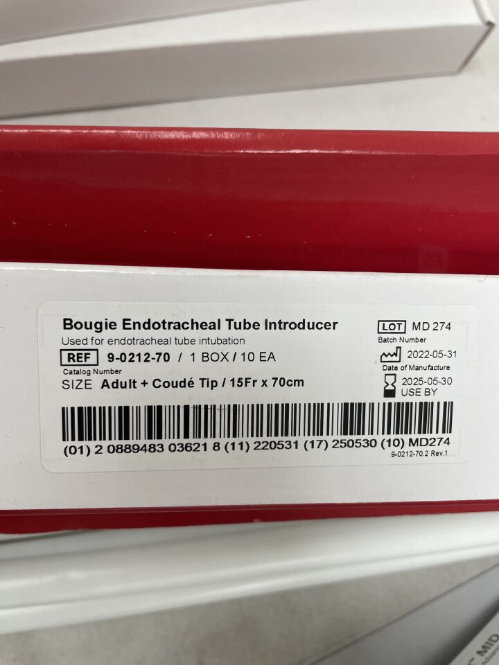 9-0212-70  -  SUNMED  -  Bougie Endotracheal Introducer, 15 Fr. X 70 cm, 6 to 11 mm Tube, Adult , ( BX/10 )  -  ( Expiry Date : 2025-05-30 )