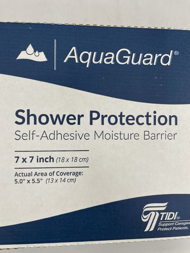 50010-CSE - TIDI - AquaGuard Shower Protection Self-Adhesive Moisture Barrier, 7 x 7 inchClear, Polyethylene, pack of 7, (BX/7) - ( Expiry Date: 2099-01-01 )