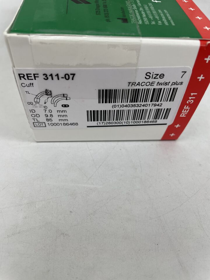 REF 311-07  -  TRACOE  -  Twist plus, size 7, 7.0 mm ID, 9.8 mm OD, 85mm length , ( BX/1 )  -  ( Expiry Date : 2026-03-31 )