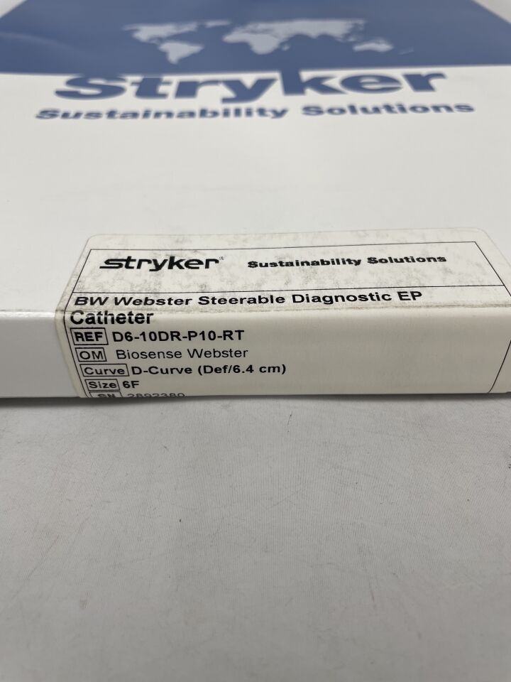 D6-10DR-P10-RTREP - STRYKER - Reprocessed Biosense Webster, Steerable Diagnostic EP Catheter , D-CURVE (DEF/6.4 CM), 10 electrodes, 2-8-2mm spacing, 6F, (BX/1) - ( Expiry Date: 2023-07-19 )