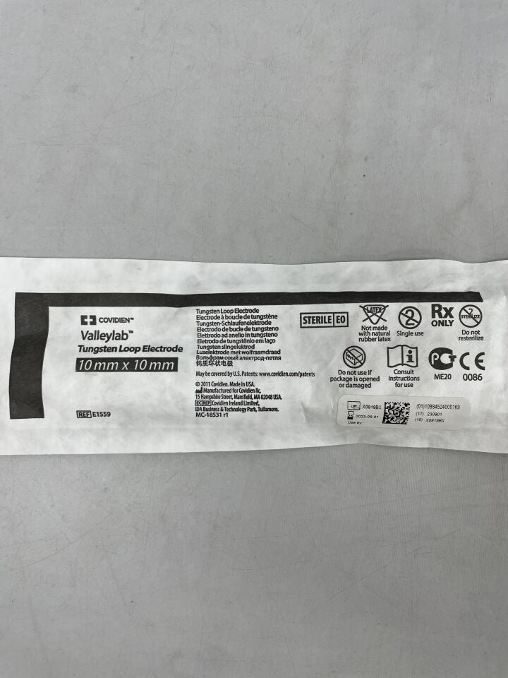 E1559 - COVIDIEN - Valleylab Tungsten Loop Electrode, 10mm x 10mm, (EA) - ( Expiry Date: 2023-08-01 )