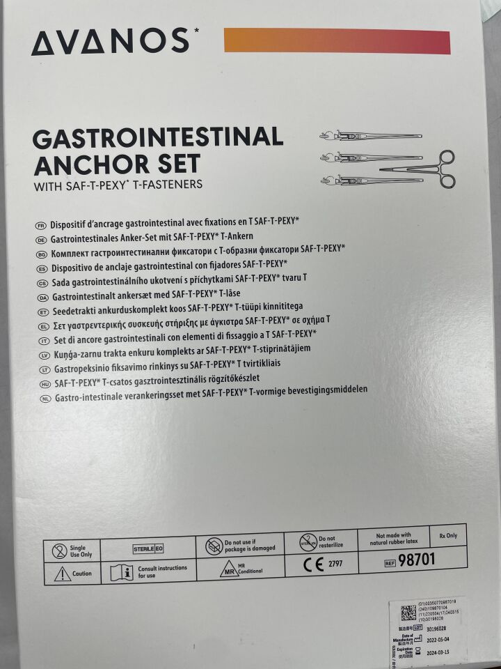98701 - AVANOS - Gastrointestinal Anchor Set, SAF-T-PEXY* T-Fasteners, (BX/1) - ( Expiry Date: 2024-03-15 )