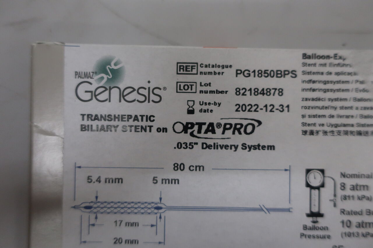 PG1850BPS - CORDIS - transhepatic biliary stent on opta pro .035" delivery system, 80cm , (BX/1) - ( Expiry Date: 2023-11-30 )