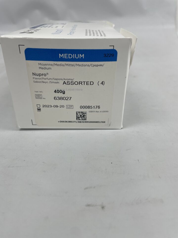 638027 - DENTSPLY - Nupro Prophy Paste with Fluoride, Assorted, Medium, (BX/200) - ( Expiry Date: 2023-09-20 )