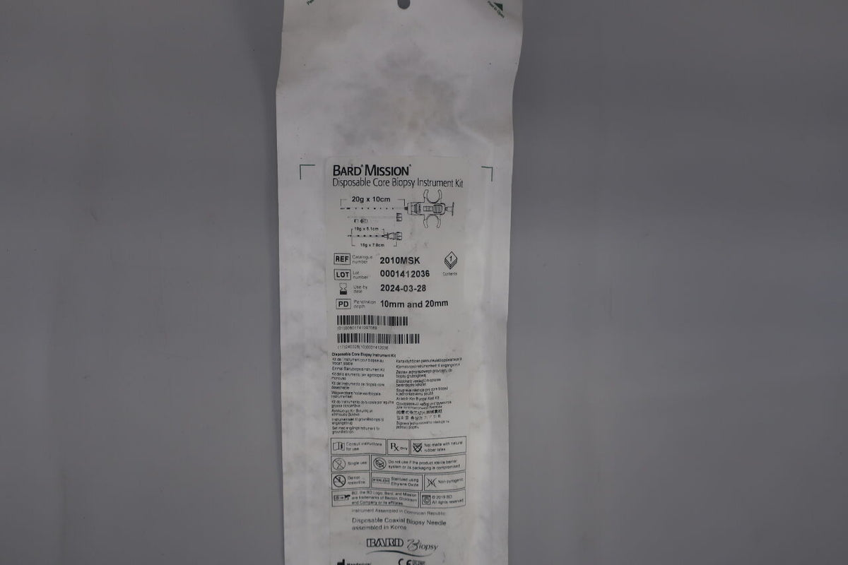 2010MSK - BARD - Mission Core Biopsy Instrument Kit, 20Gx10cm, (EA)