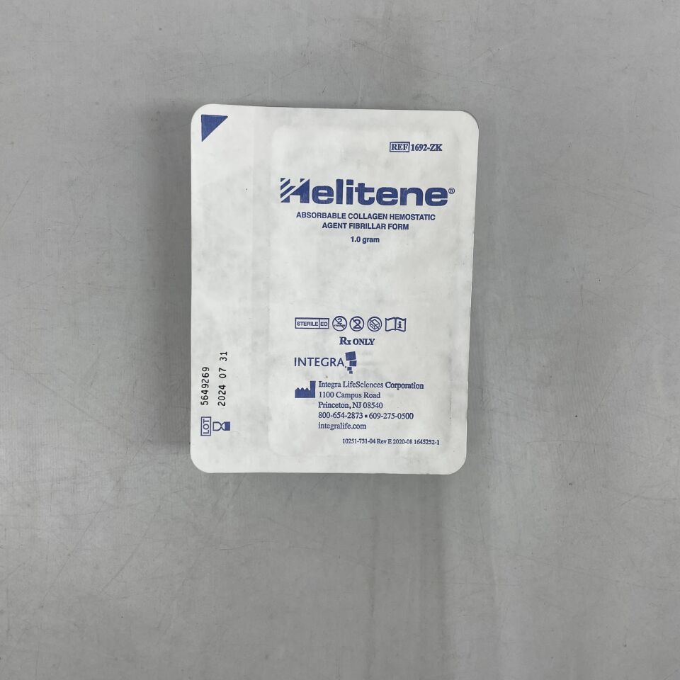1692-ZK - HELITENE - Absorbable Collagen Hemostatic Agent Fibrillation Form 1.0g, () - ( Expiry Date: 2024-07-31 )