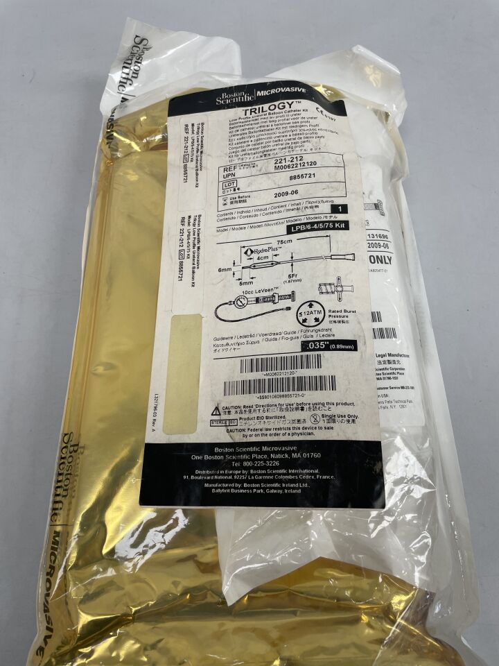 221212 - BOSTON SCIENTIFIC - Microvasive Trilogy Low Profile Ureteral Balloon Catheter Kit, 5FR, (EA) - ( Expiry Date: 2009-06-01 )