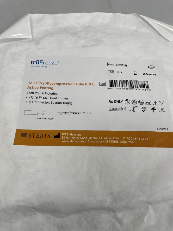 2000181 - STERIS - TruFreeze 16 FR CryoDecompression Tube, Active Venting, (EA) - ( Expiry Date: 2024-05-01 )
