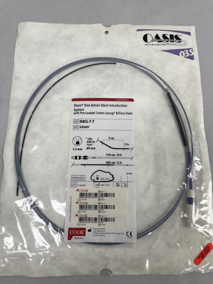 G25657 - COOK - Oasis One Action Stent Introduction System, 3.2mm x .89mm x 5cm , (EA) - ( Expiry Date: 2023-10-05 )
