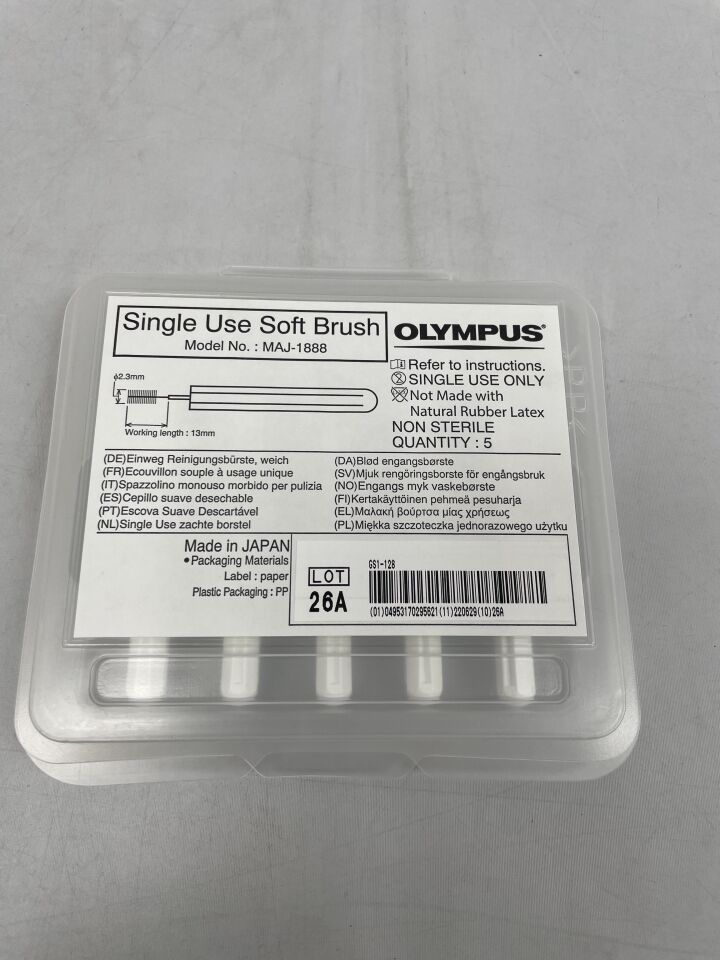 MAJ-1888  -  OLYMPUS  -  Single Use Soft Brush 2.3 x 13mm , ( BX/5 )  -  ( Expiry Date : 2099-01-01 )