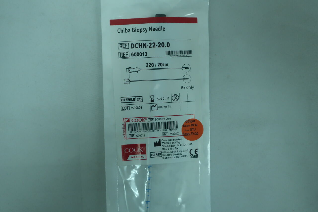 G00013 - COOK - Standard Cannula Chiba Biopsy Needle, 22G, 20 cm Length, (EA) - ( Expiry Date: 2024-03-18 )