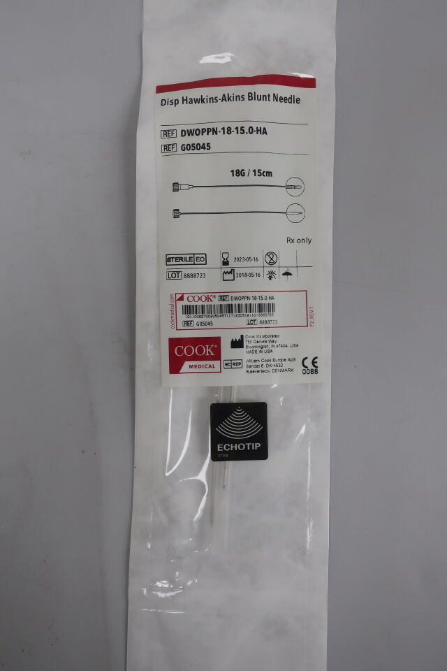 G05045 - COOK - Disp Hawkins-Akins Blunt Needle, 18G, (EA) - ( Expiry Date: 2023-09-14 )
