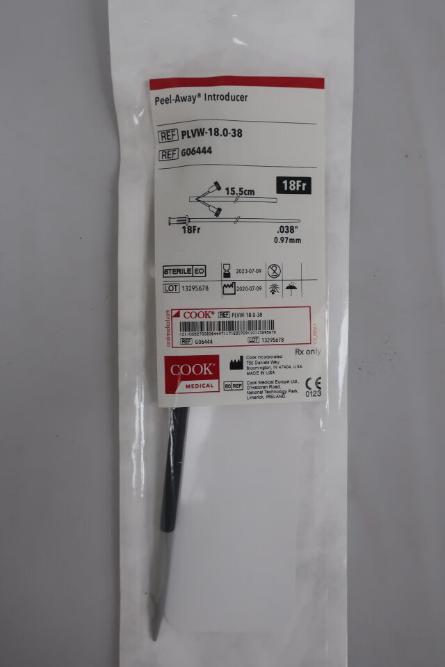G06444 - COOK - Peel-Away Introducer, 15.5cm, 18Fr, () - ( Expiry Date: 2023-11-25 )