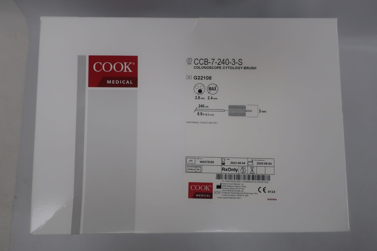 G22108 - COOK - Colonoscope Cytology Brush, 240 cm length, 3mm diameter brush, () - ( Expiry Date: 2023-11-19 )