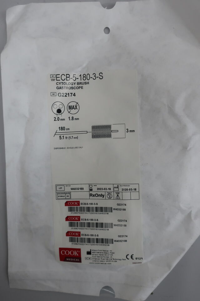 G22174 - COOK - Cytology Brush, 3 mm dia. x 180 cm Length, (EA) - ( Expiry Date: 2024-03-18 )