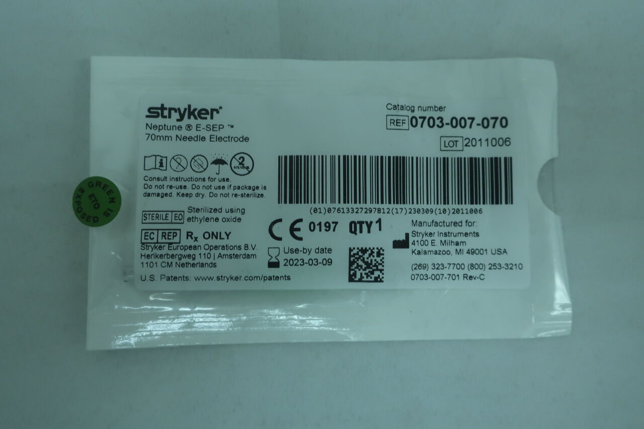0703-007-070 - STRYKER - NEPTUNE E-SEP 70mm NEEDLE ELECTRODE, (EA) - ( Expiry Date: 2023-03-09 )