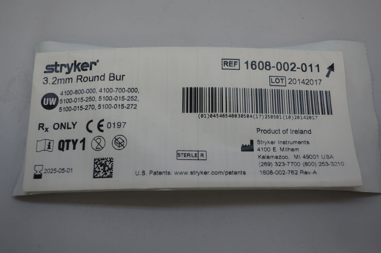 1608-002-011 - STRYKER - Round Bur, 2.3mm, () - ( Expiry Date: 2024-02-01 )
