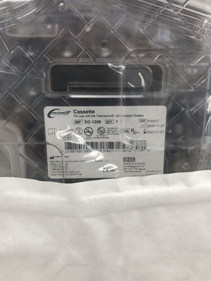 DC-1200 - SMISSONCARTLEDGE - Cassette for use with ThermaCor 1200 Infusion System, (EA) - ( Expiry Date: 2023-11-27 )