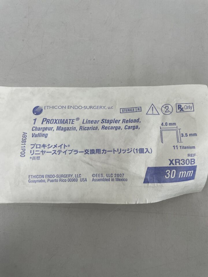 XR30B - ETHICON - Proximate Linear Stapler Reload, 4.0mm x 3.5mm, 30mm, () - ( Expiry Date: 2018-08-01 )