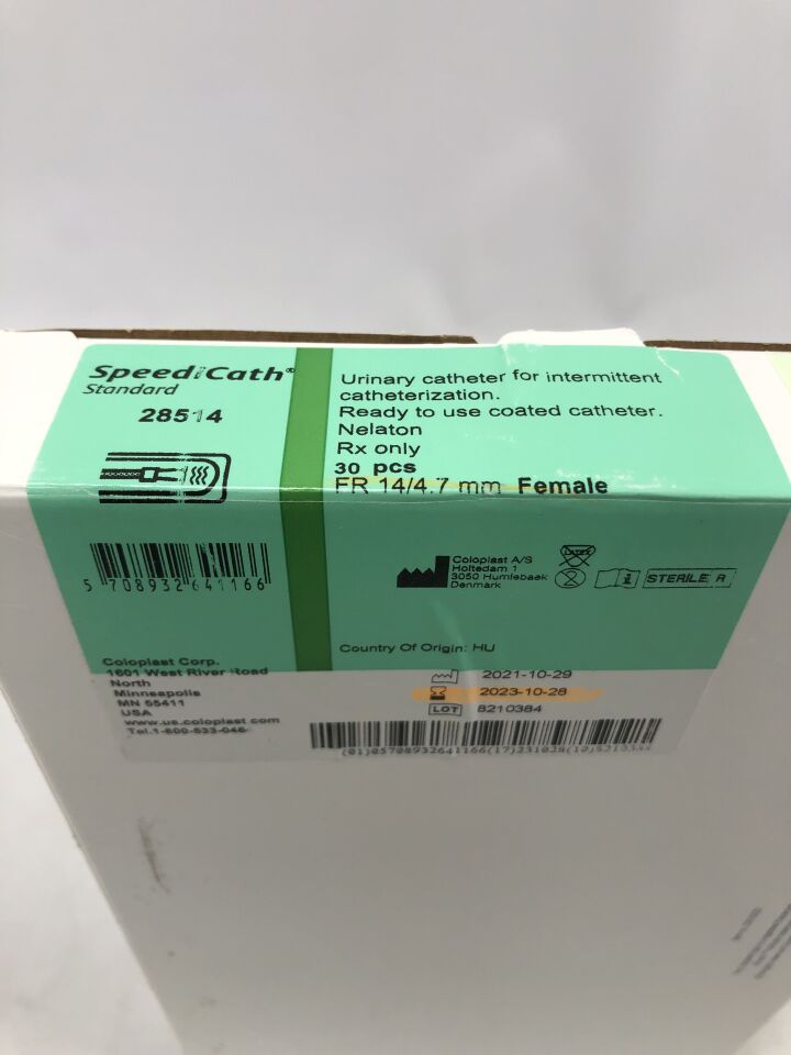 28514 - COLOPLAST - SpeediCath, Urinary Catheter, 14F, Female, (BX/30) - ( Expiry Date: 2023-10-28 )