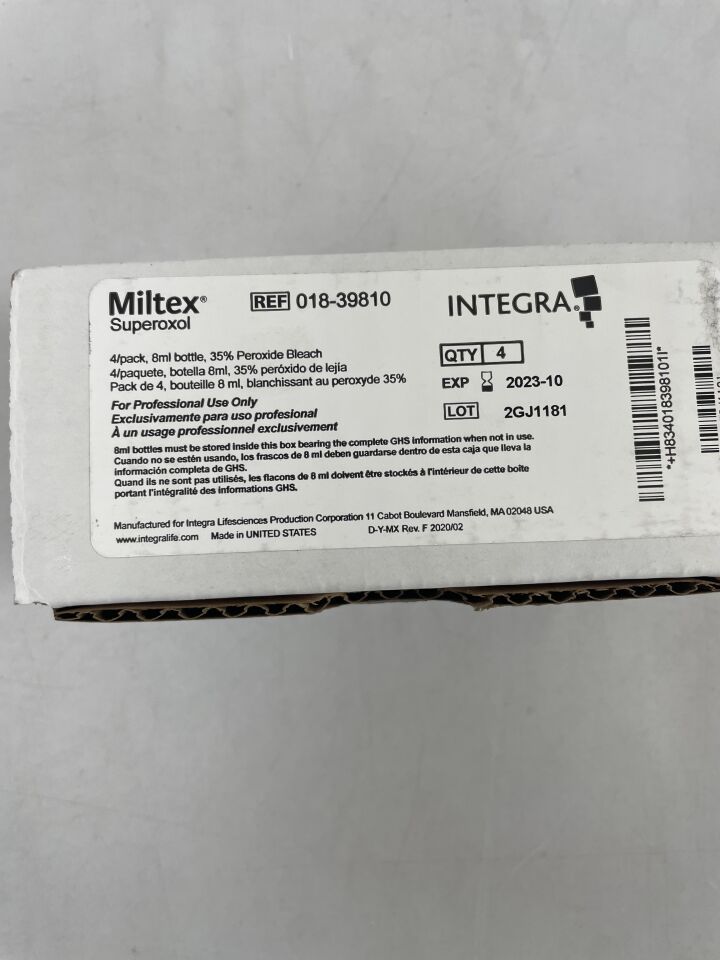 018-39810 - INTEGRA - Miltex Superoxol, 8mL, (BX/4) - ( Expiry Date: 2023-10-18 )