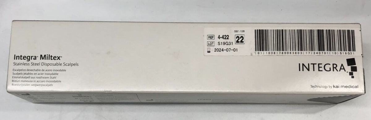 4-422 - INTEGRA - Stainless Steel Scalpels, Size 22, (BX/10)