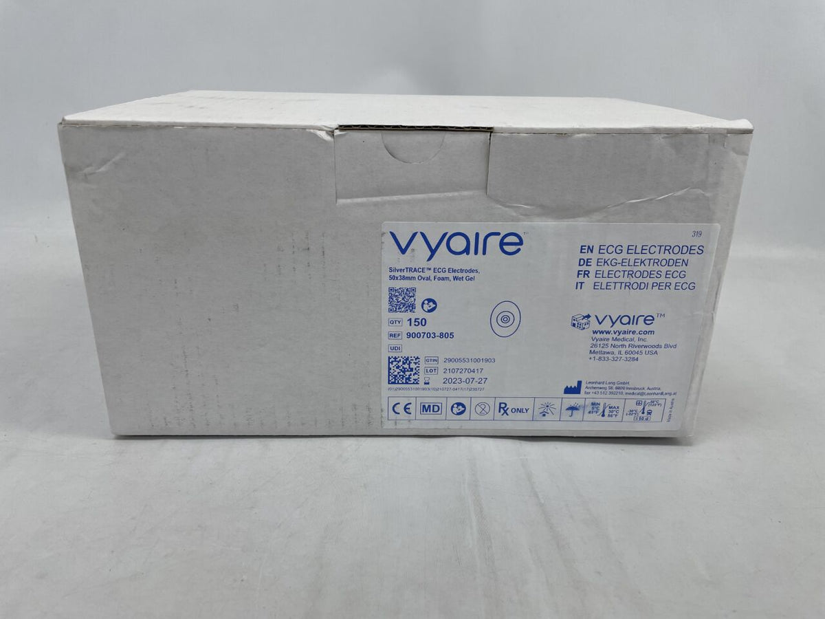 900703-805 - VYAIRE - SilverTRACE ECG Electrodes, 50mm x 38mm, (BX/150)