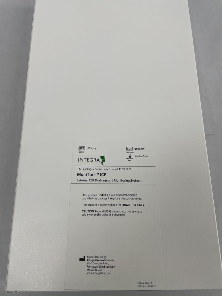 SP0017 - INTEGRA - MoniTorr ICP External CSF Drainage and Monitoring System, (BX/1) - ( Expiry Date: 2023-06-30 )
