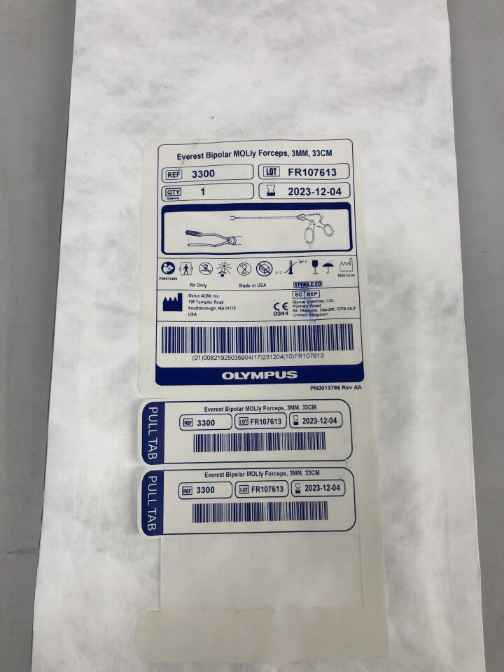 3300 - GYRUS ACMI - Everest Bipolar MOLly Forceps, 3mm, (EA) - ( Expiry Date: 2023-12-04 )