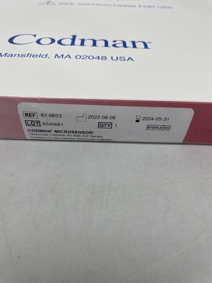 826653 - INTEGRA - Ventricular Catheter Kit With ICP Sensor Contains (1) Ventricular Catheter, (1) Tunneling Trocar, (1) Catheter Anchoring Clip, (EA) - ( Expiry Date: 2024-05-31 )