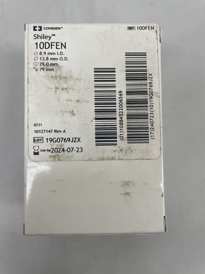 10DFEN - COVIDIEN - Tracheostomy Tube, Size 10, 8.9 ID x 13.8 mm OD, 79 mm Length, (EA) - ( Expiry Date: 2024-07-23 )