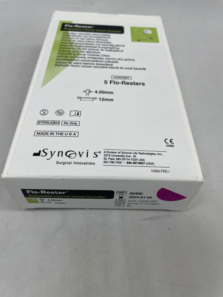 50400 - SYNOVIS - Flo-Rester Internal Vessel Occluder, 4.00mm, 12mm, (BX/5) - ( Expiry Date: 2024-01-09 )