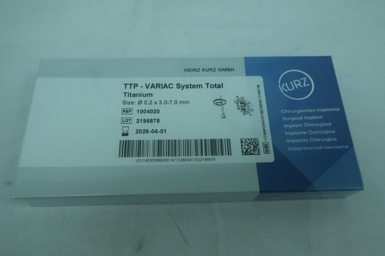 1004020 - KURZ - TTP Variac System Total Titanium, 0.2mm x 3-7mm, () - ( Expiry Date: 2023-05-01 )
